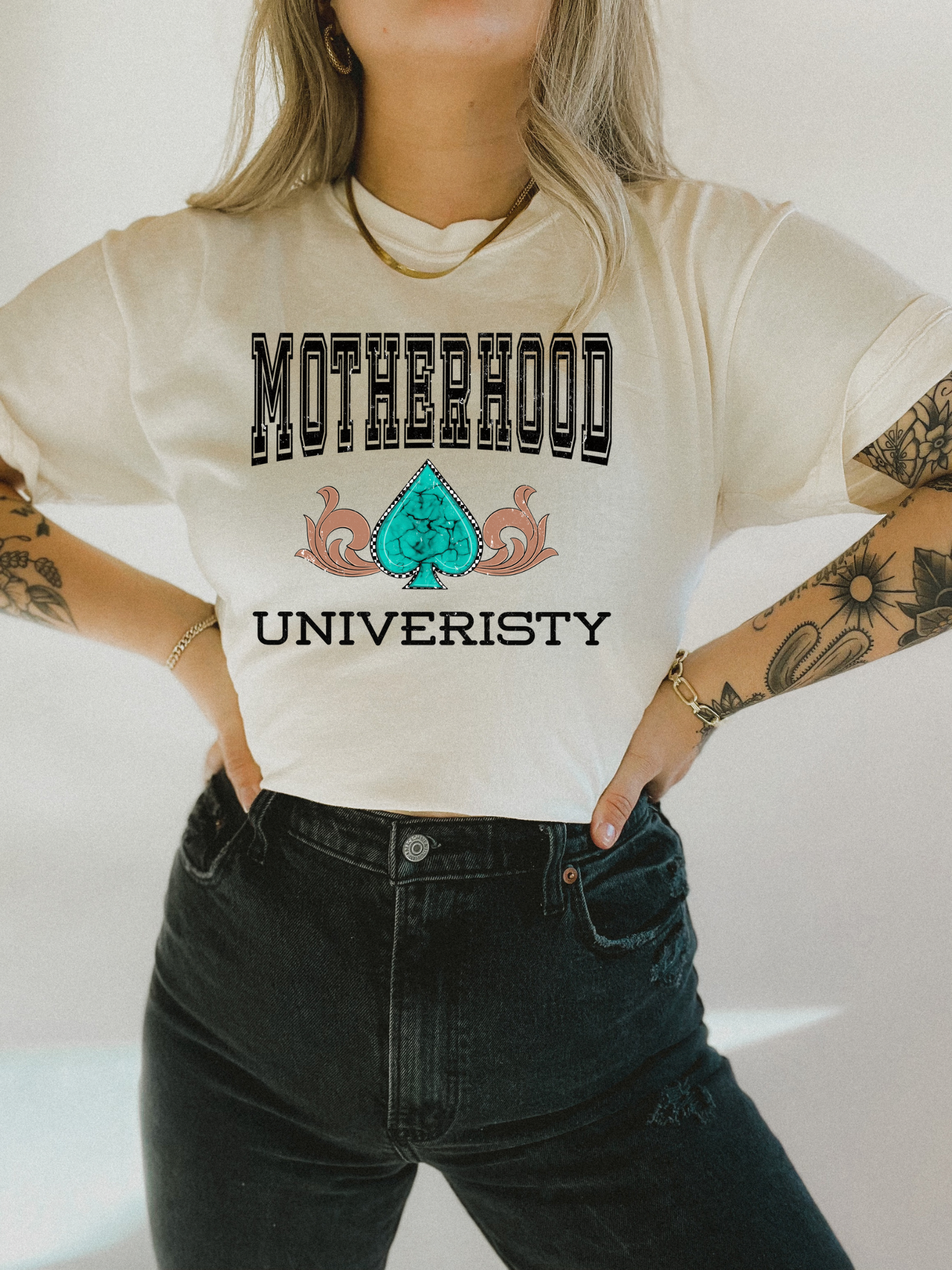 Motherhood University tee ♠️