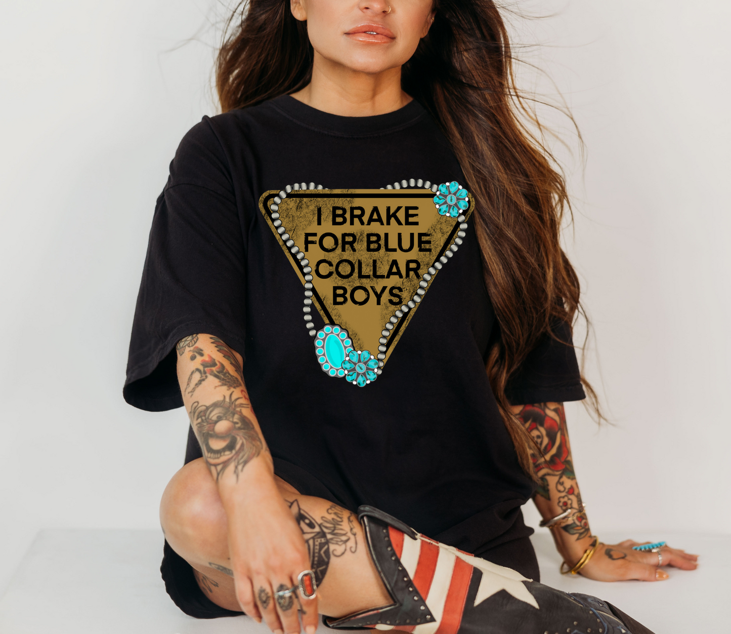 I Brake for Blue Collar Boys tee