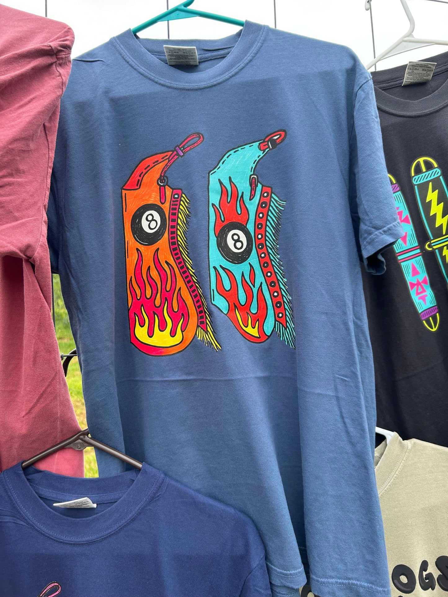 flaming eight ball chaps- CC tee