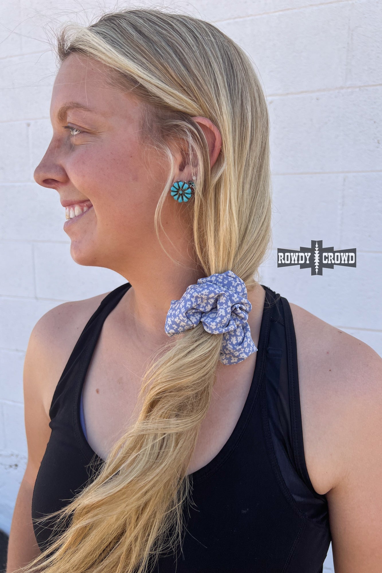 DS Cowgirl Flowers Scrunchie