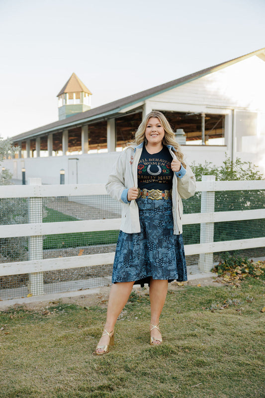 Denim Rose Skirt