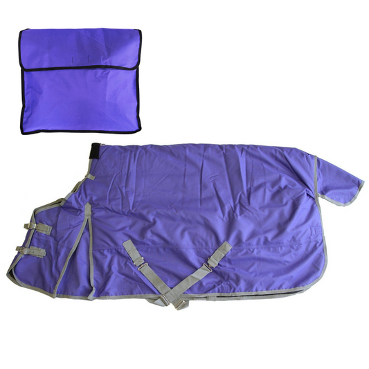 AJ Tack 1200D Horse Turnout Blanket with Storage Bag - Purple