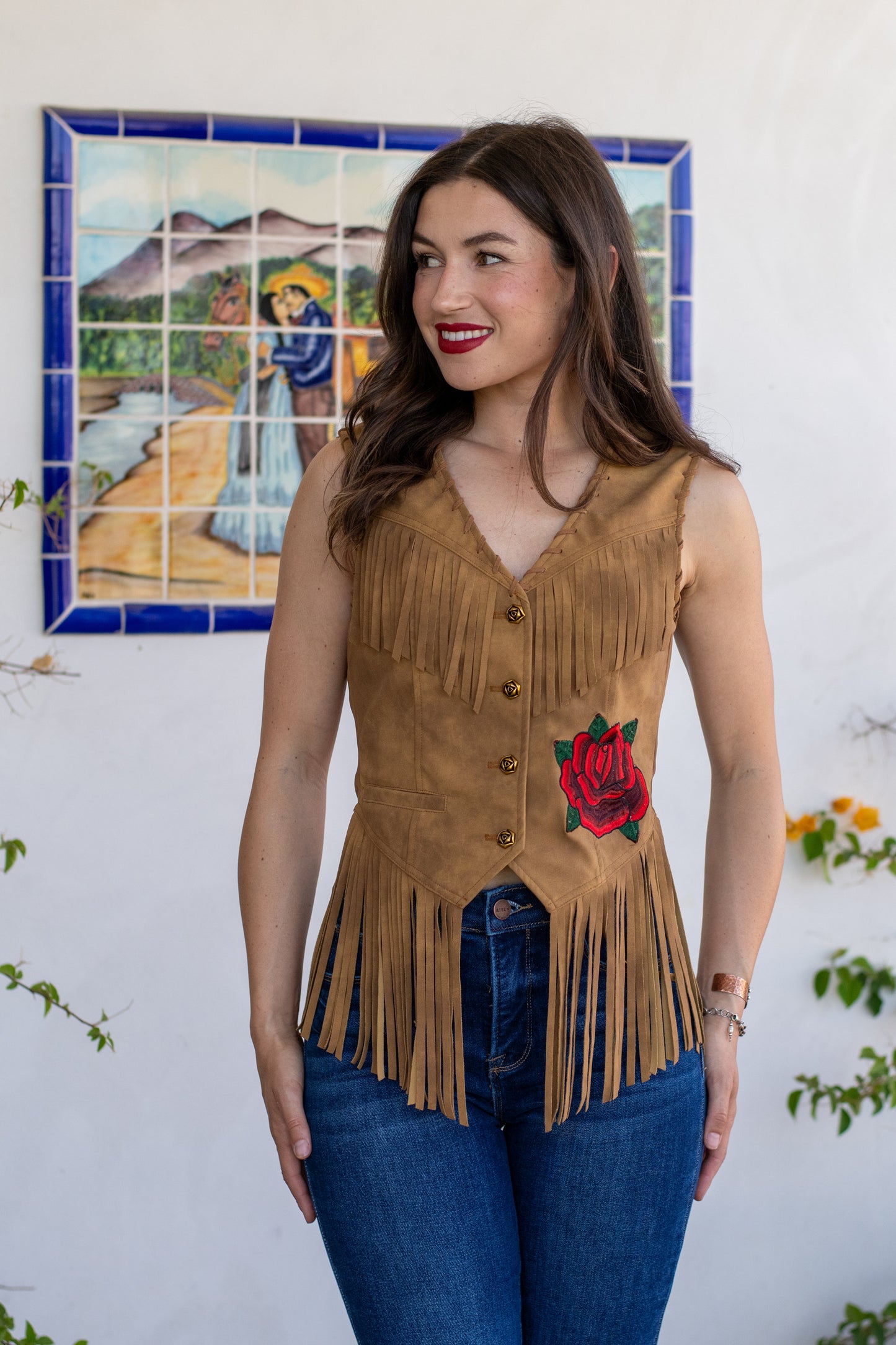 Wild Rose Fringe Vest