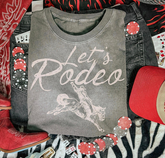 Bleached Comfort Colors Let’s Rodeo Graphic Tee
