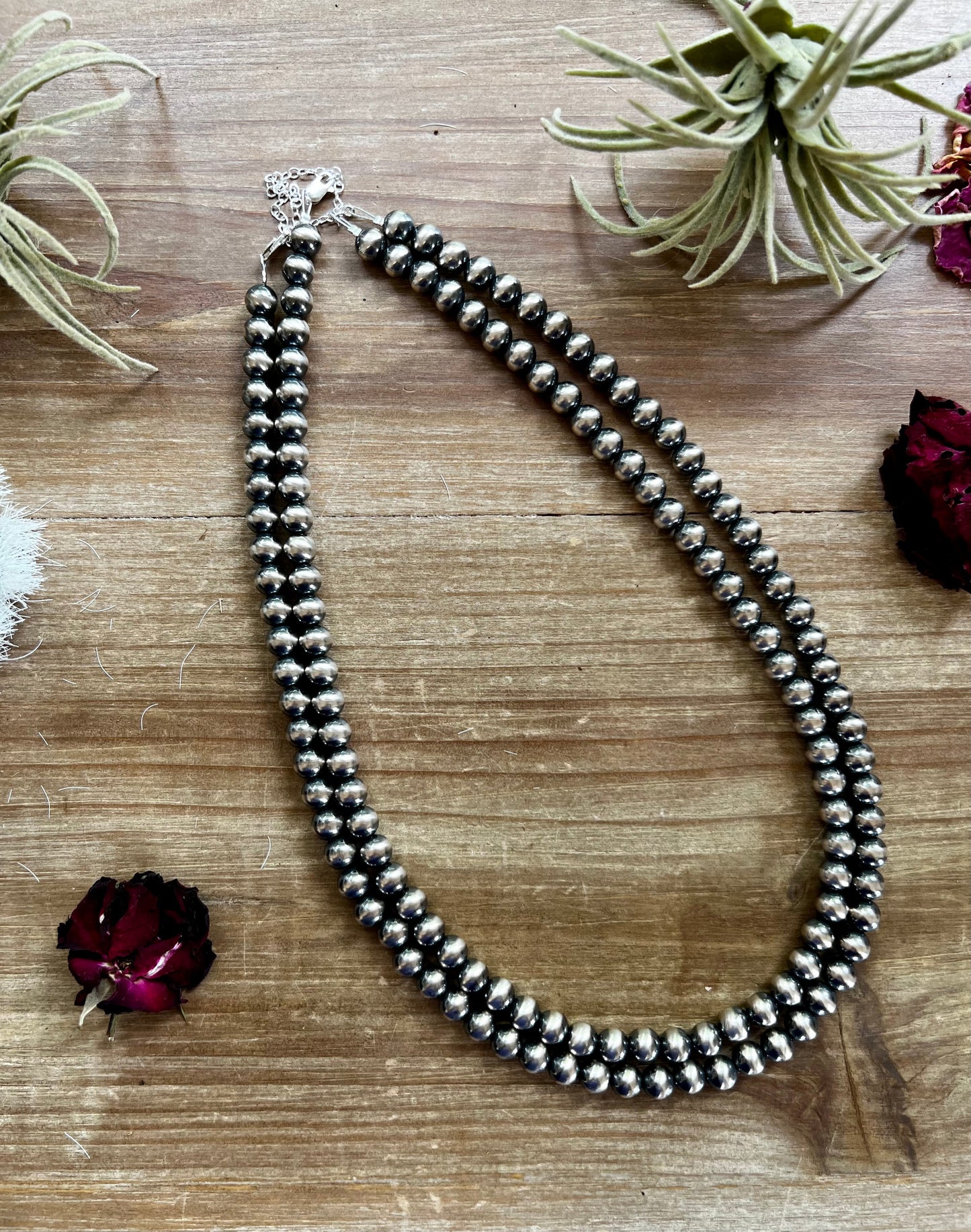 8 mm Sterling Silver Pearls necklace