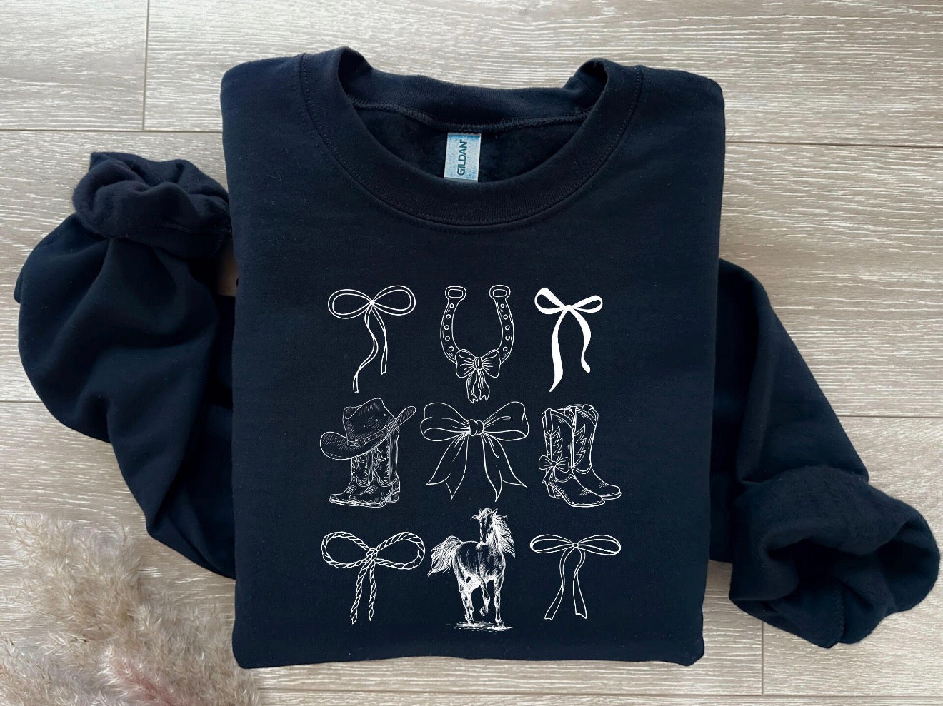 Western Bow Collage Shirt – Graphic Tee, Long Sleeve & Crewneck