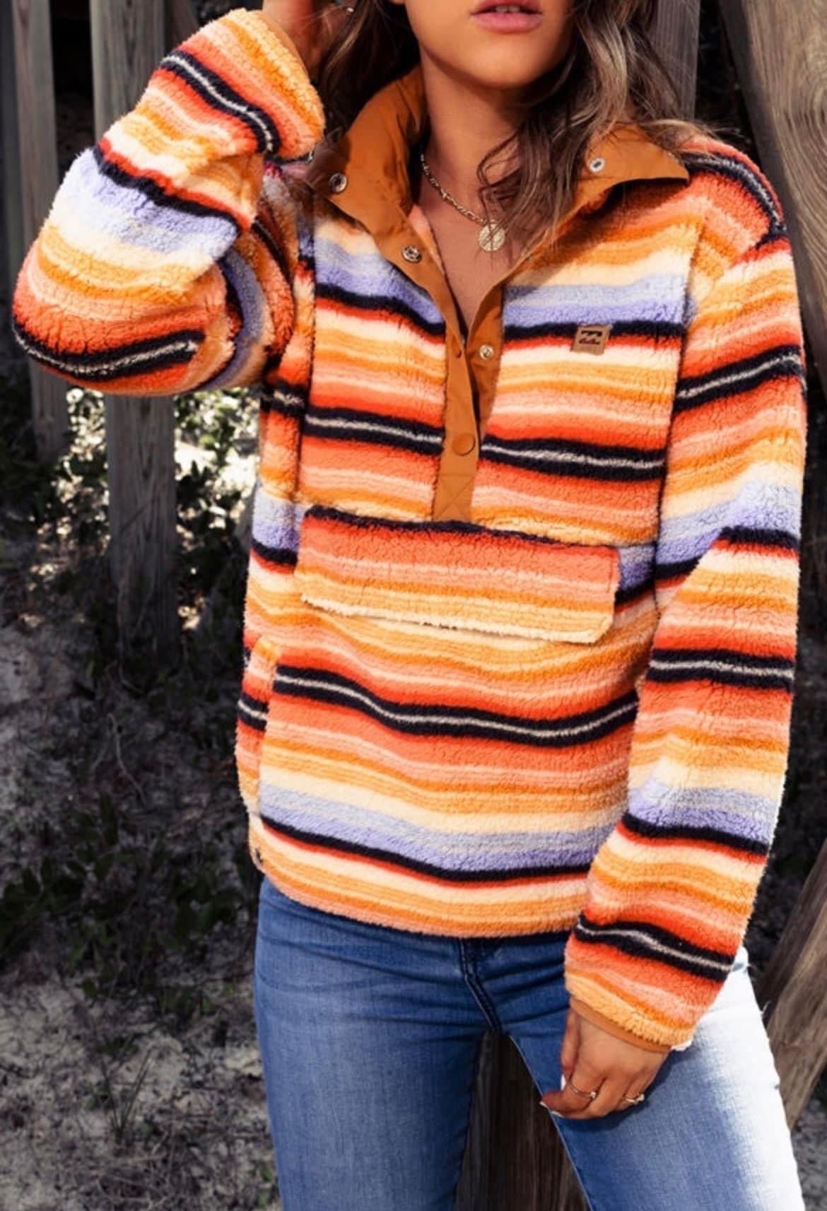 Orange Serape Pullover